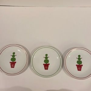 3 Starbucks Holiday 2006 Topiary plates